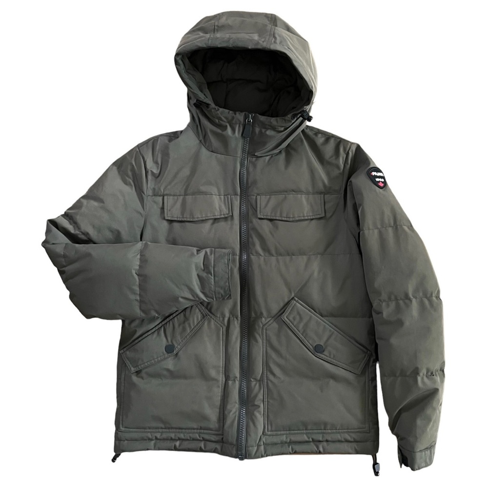 Men’s Pajar Canada Heritage Down Zip Hood Jacket / Size S / Colour: Olive Green